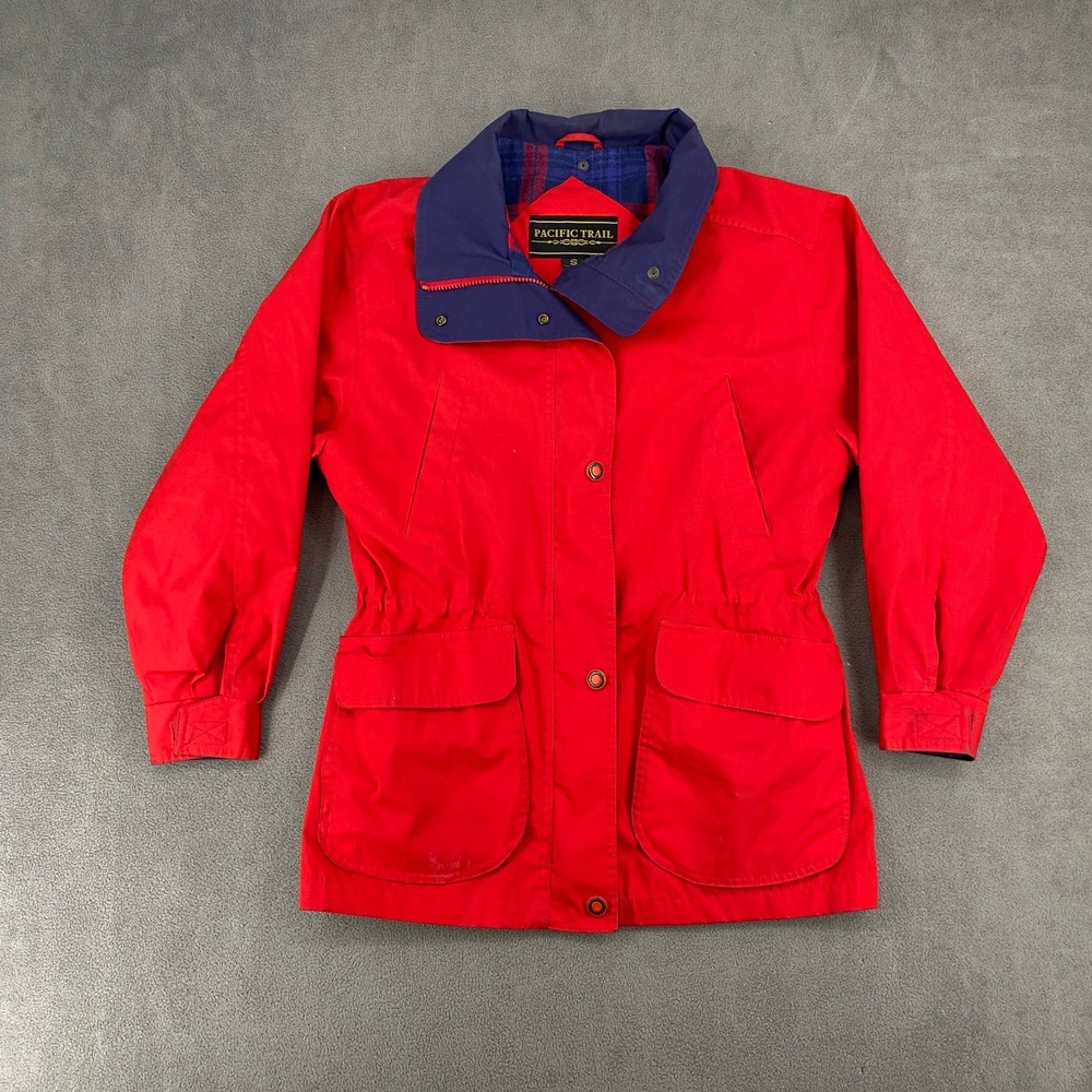 Pacific Trail Vintage Red Utility Jacket Plaid Flannel Lined Womens Small S